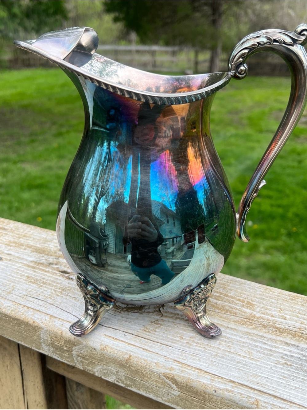 Vintage Bristol Silver-Plated Pitcher with Ornate Handle